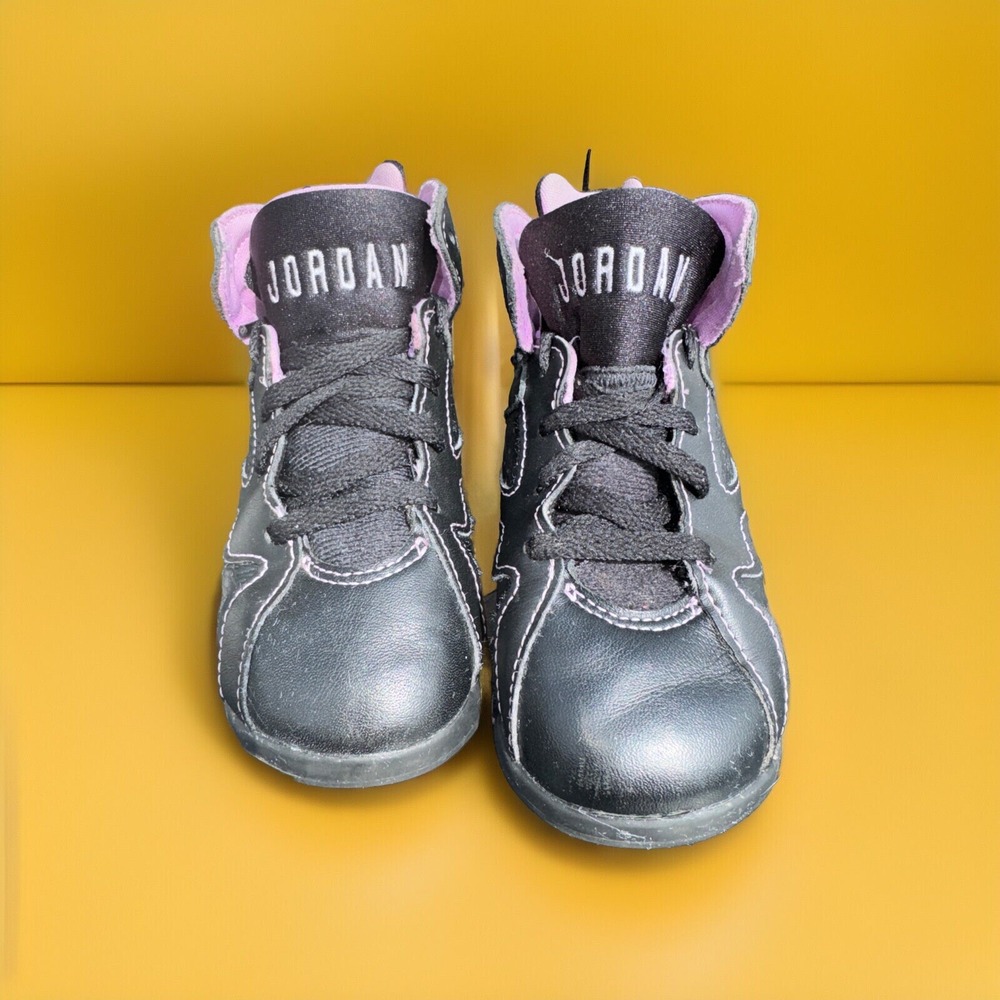 Nike Kids Air Jordan 7 Retro black pink Size 9C Shoes